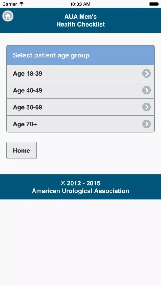 Capturas de tela do Men's Health Checklist
