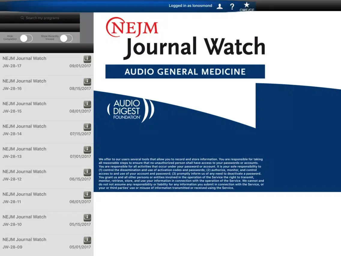 Journal Watch iPad  स्क्रीनशॉट