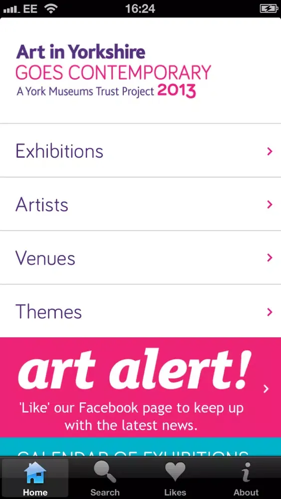 Screenshot di Art in Yorkshire goes Contemporary (Axisweb)