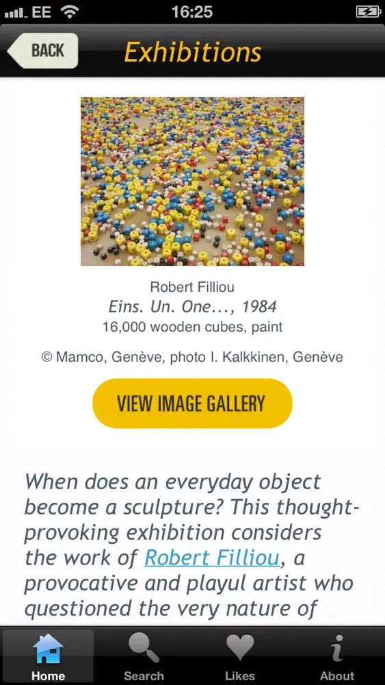 Screenshot di Art in Yorkshire goes Contemporary (Axisweb)