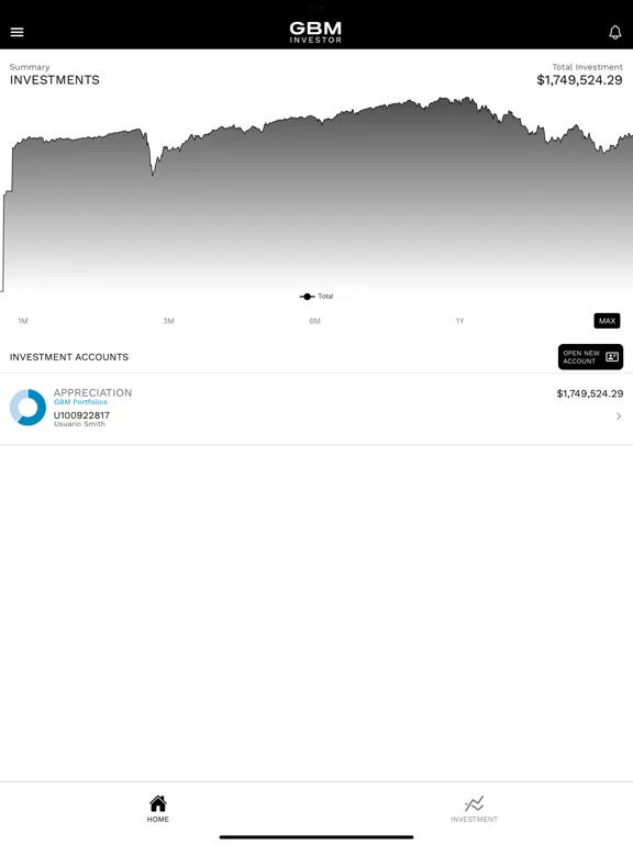 Screenshot di GBM Investor iPad 