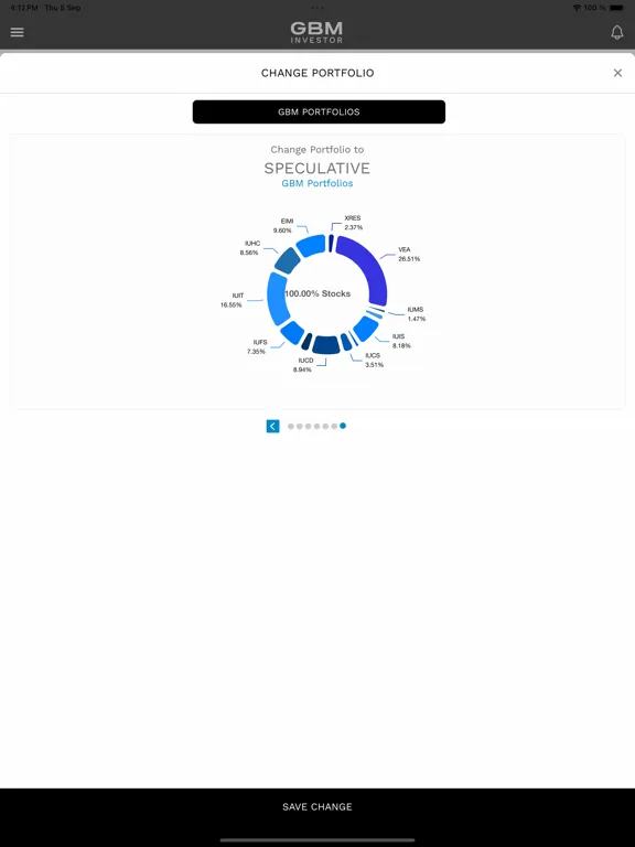 Screenshot di GBM Investor iPad 