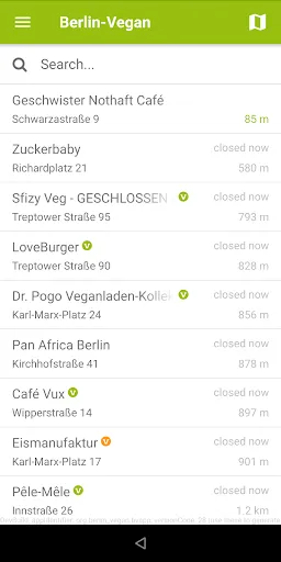 Capturas de tela do Berlin-Vegan