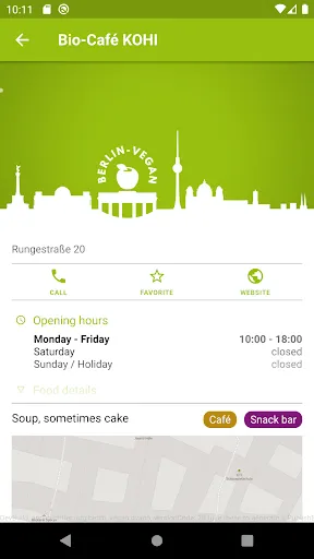 Capturas de tela do Berlin-Vegan