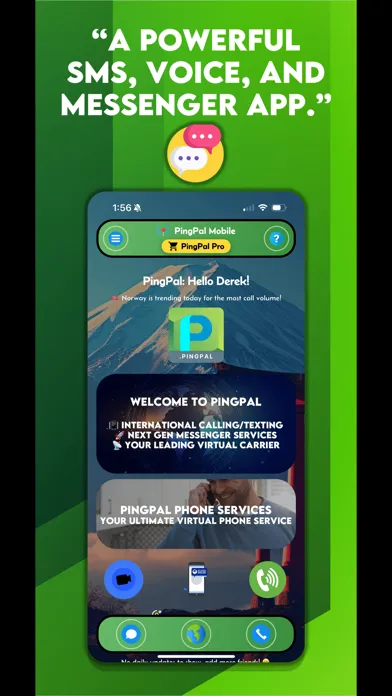 Ảnh chụp màn hình của PingPal Text Now 2nd Number