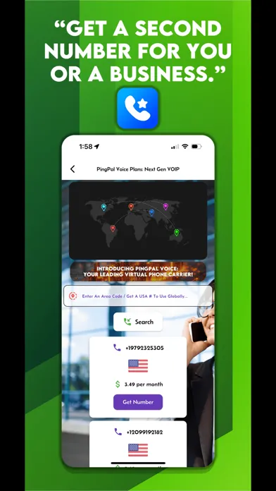 Ảnh chụp màn hình của PingPal Text Now 2nd Number