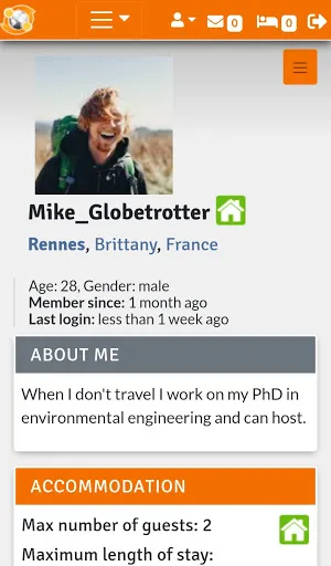 BeWelcome Hospitality Exchange Screenshots