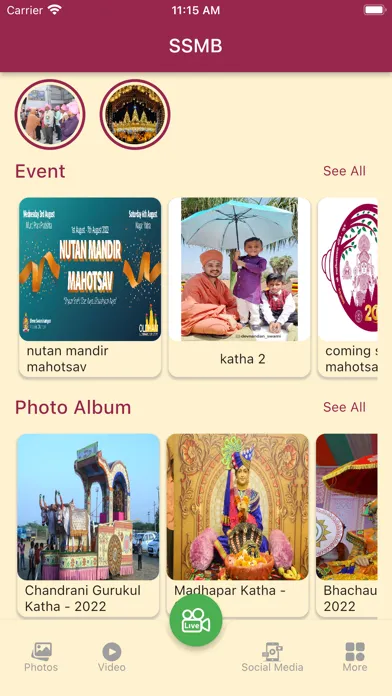 SSMB - Bhuj Mandir Utsav App スクリーンショット