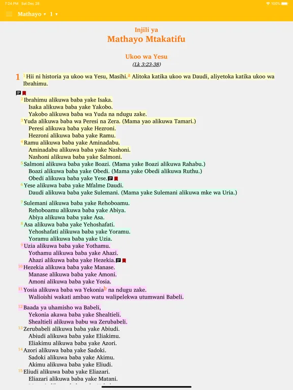 Capturas de tela do Biblia TKU iPad 