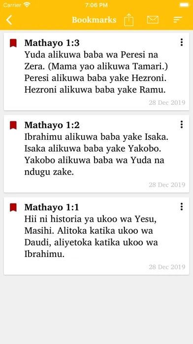 Capturas de tela do Biblia TKU