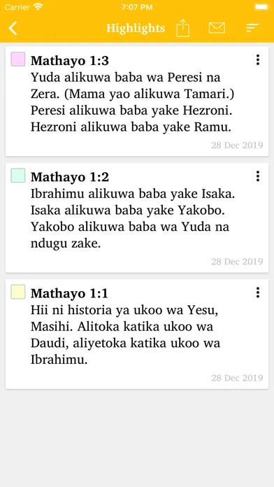 Capturas de tela do Biblia TKU