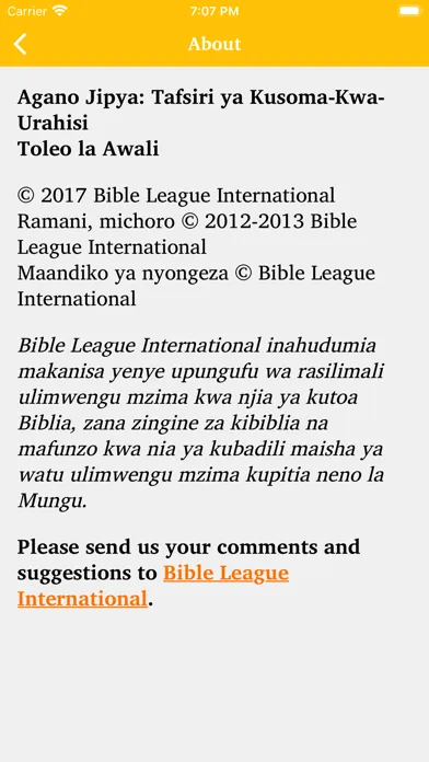 Capturas de tela do Biblia TKU