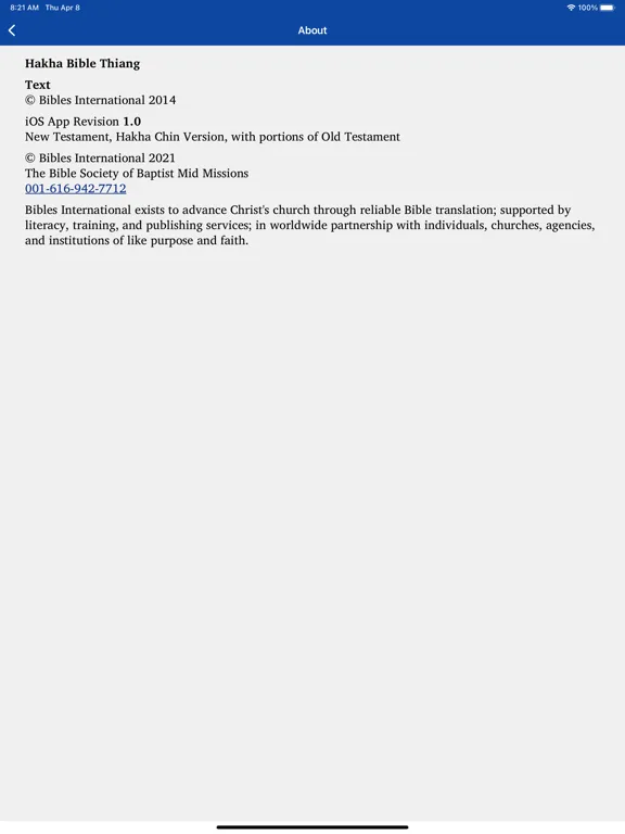 Ảnh chụp màn hình của Hakha Bible Thiang iPad 