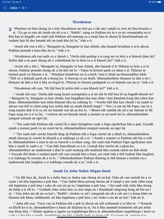 Ảnh chụp màn hình của Hakha Bible Thiang iPad 