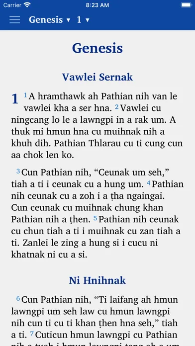 Ảnh chụp màn hình của Hakha Bible Thiang