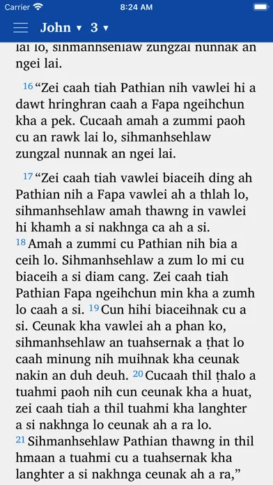 Ảnh chụp màn hình của Hakha Bible Thiang