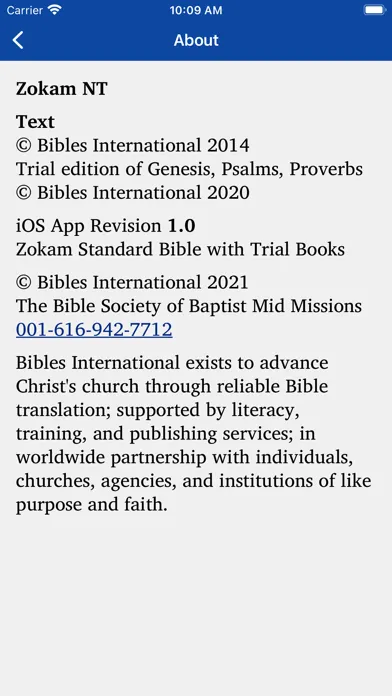 Capturas de tela do Zokam Standard Bible