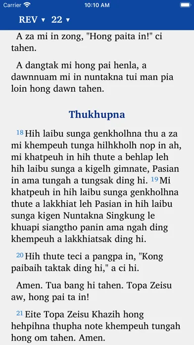 Capturas de tela do Zokam Standard Bible