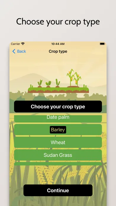 Capturas de tela do ICBA Irrigation App