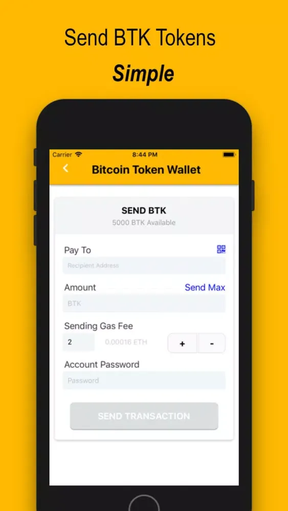 Capturas de pantalla de Bitcoin Token Wallet