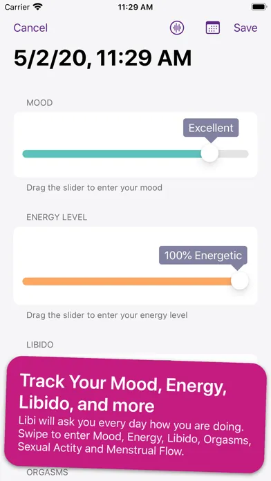 Captures d'écran de Libi: Libido & Period Tracker