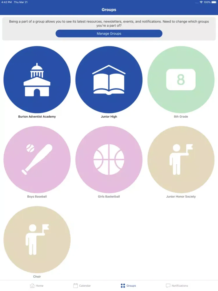 Burton Adventist Academy iPad  Screenshots