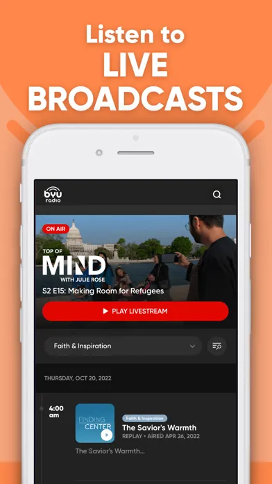 Zrzuty ekranu BYUradio: Inspiring Podcasts