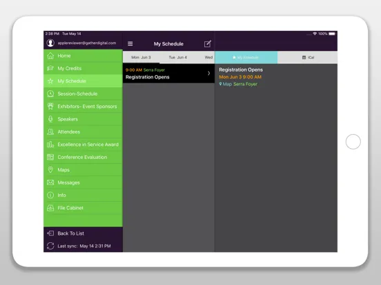CALA Events iPad  Screenshots