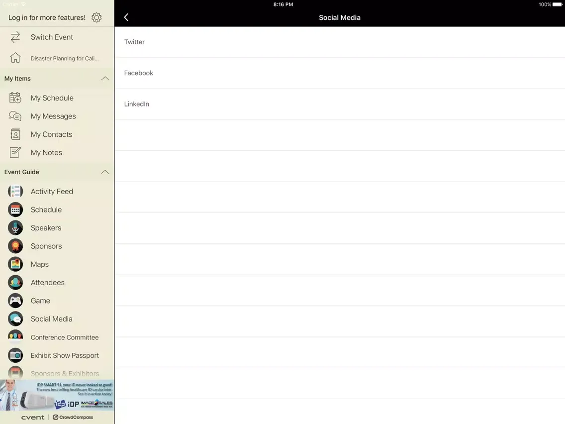 Capturas de tela do CHA Education Events iPad 