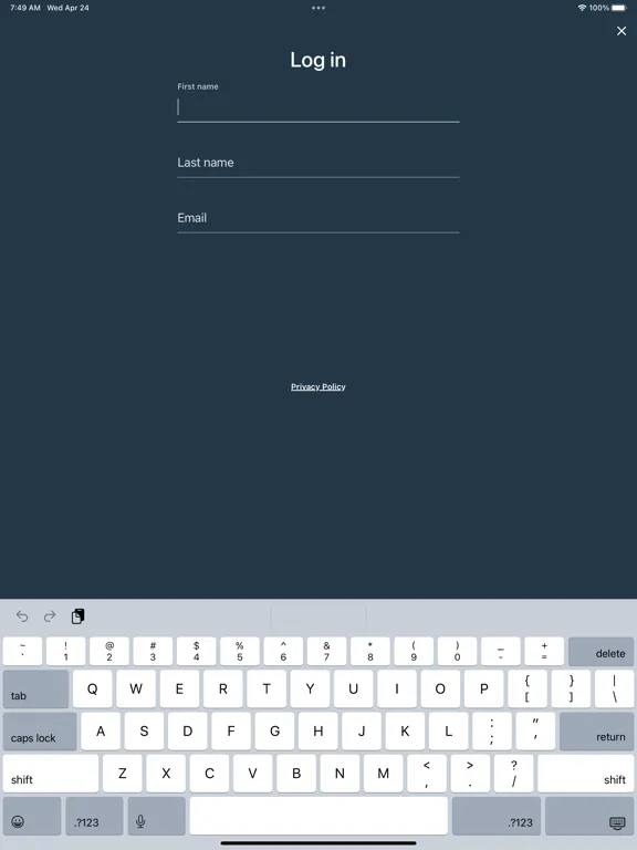 Tangkapan layar CalTravel Events iPad 