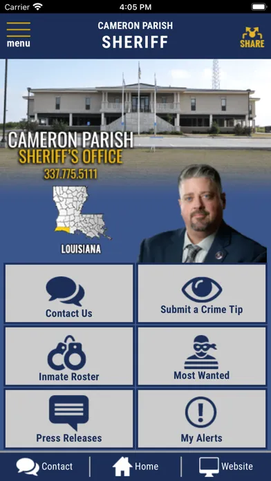 Screenshot di Cameron Parish Sheriffs Office
