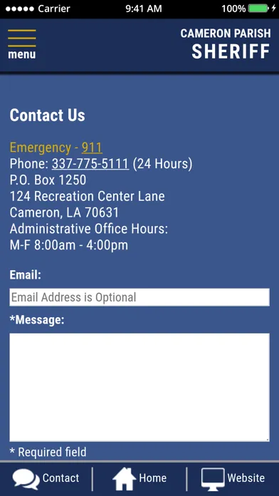 Screenshot di Cameron Parish Sheriffs Office