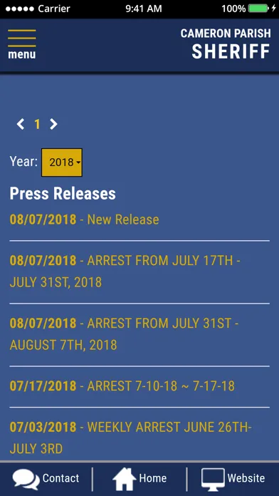 Screenshot di Cameron Parish Sheriffs Office