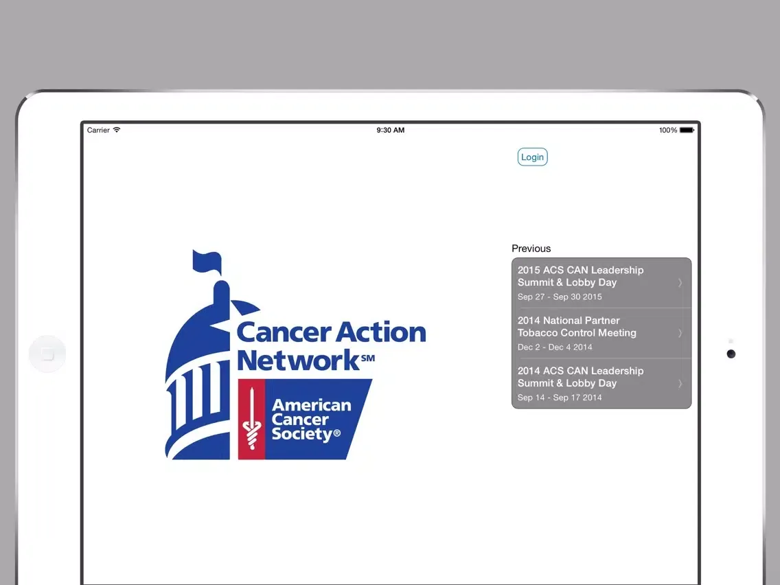 Capturas de tela do ACS CAN Meetings & Events iPad 