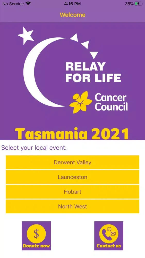 Tangkapan skrin Relay For Life Cancer Council