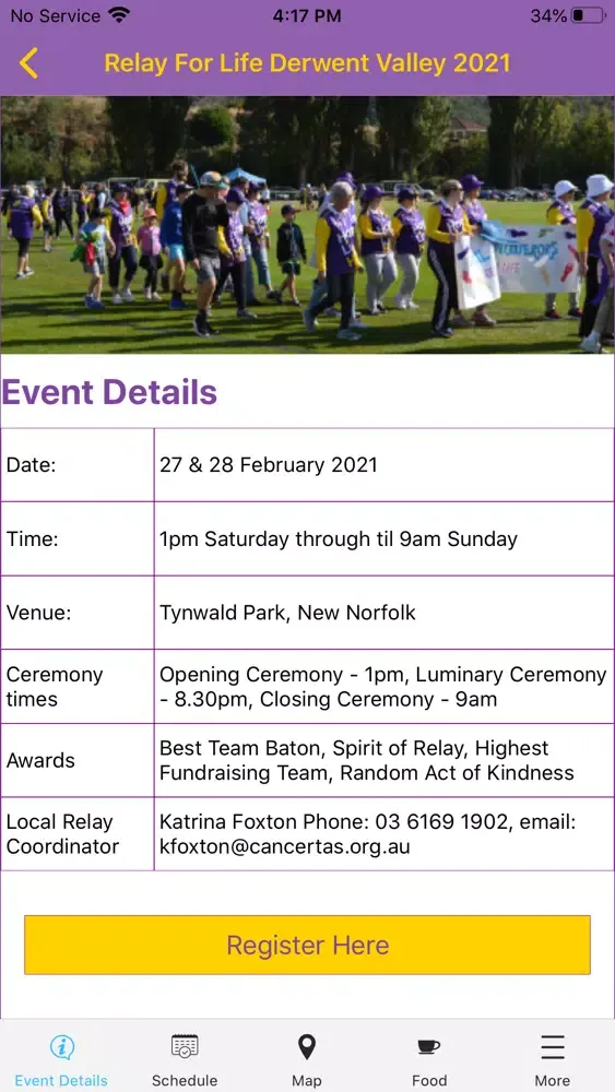 Tangkapan skrin Relay For Life Cancer Council