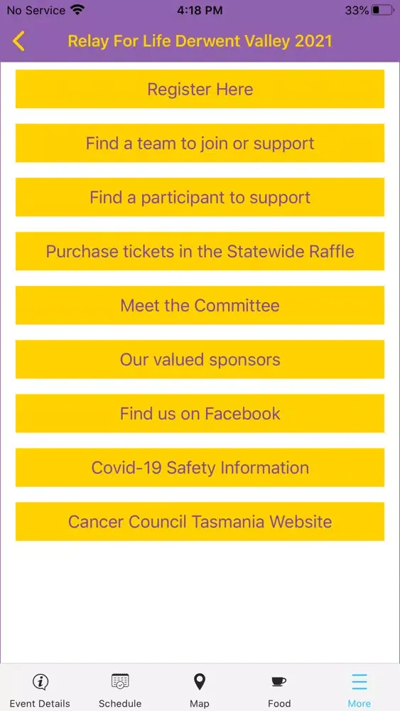 Tangkapan skrin Relay For Life Cancer Council