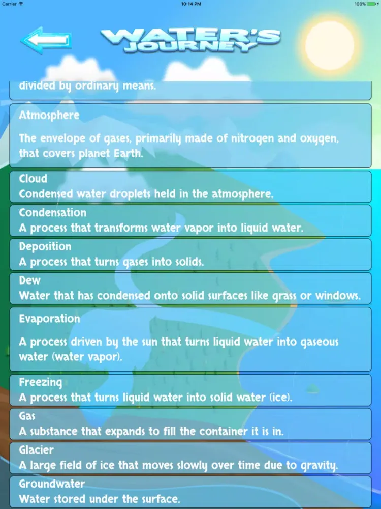 Zrzuty ekranu The Water Cycle Game Pro iPad 