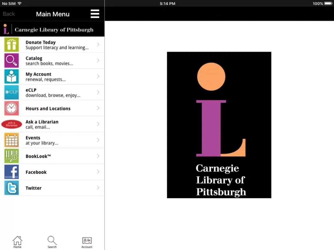 Carnegie Library of Pittsburgh iPad  Screenshots