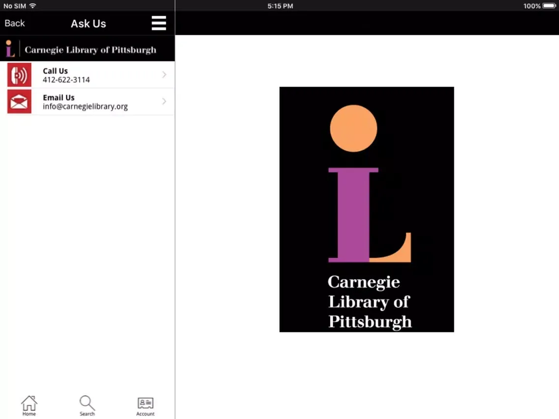 Carnegie Library of Pittsburgh iPad  Screenshots