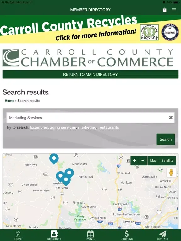 Capturas de pantalla de Carroll County Chamber App iPad 