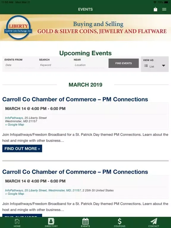 Capturas de pantalla de Carroll County Chamber App iPad 