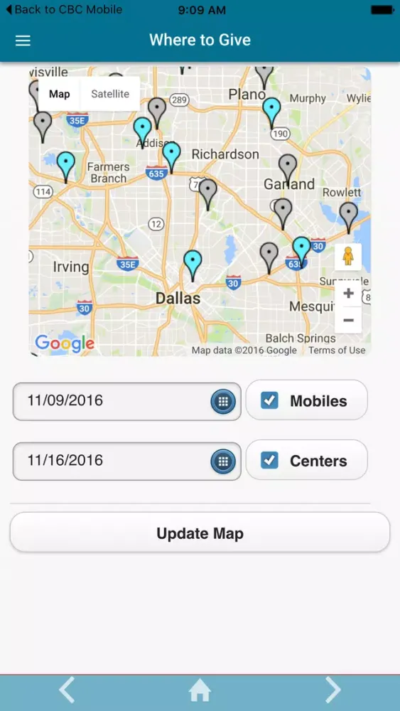 Carter BloodCare Mobile App Screenshots