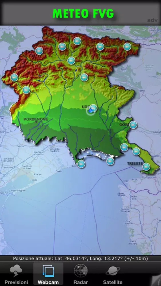 Tangkapan layar METEO FVG Light