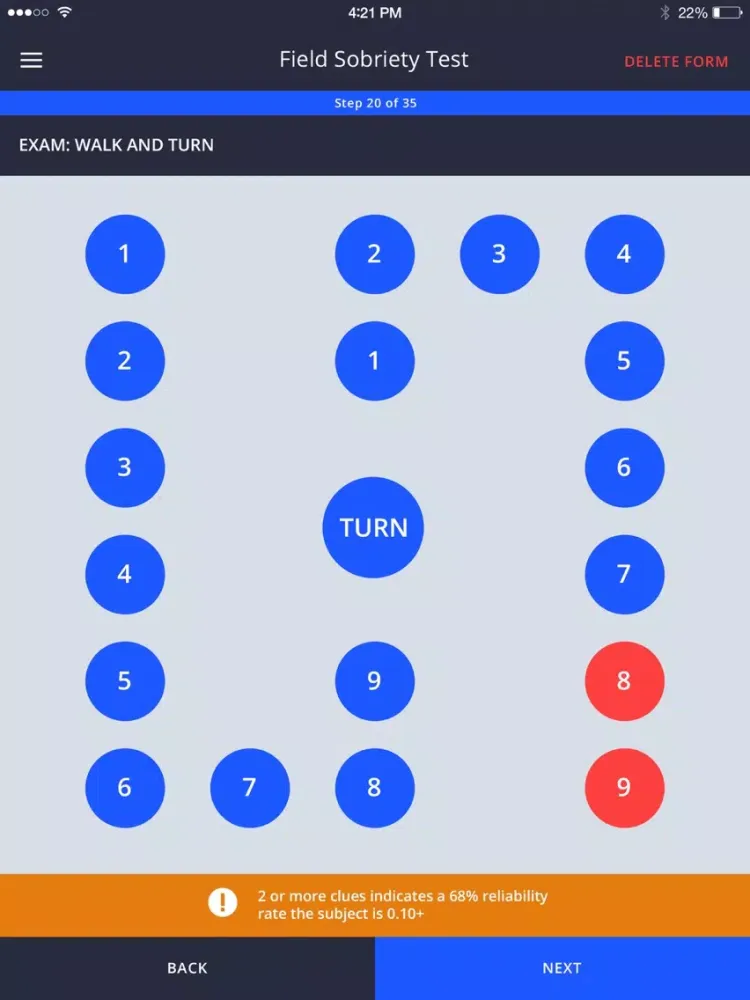 FIELD SOBRIETY TEST (FST) iPad  Screenshots