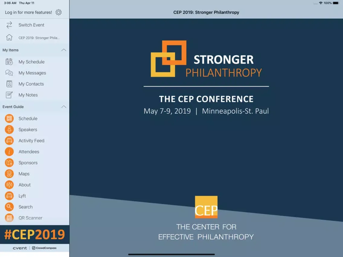 Capturas de pantalla de CEP2019: Stronger Philanthropy iPad 