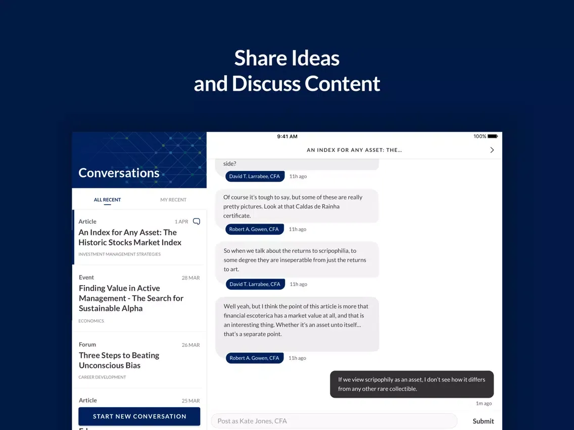 Screenshot di CFA Institute Members iPad 