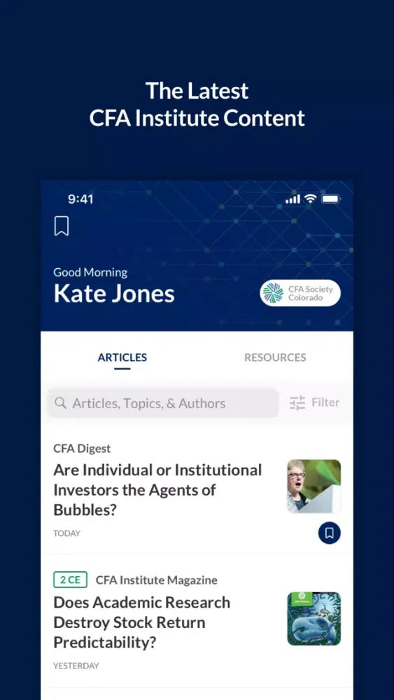 Screenshot di CFA Institute Members