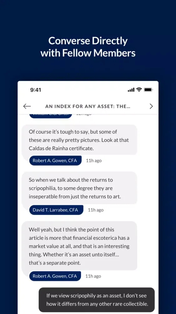 Screenshot di CFA Institute Members