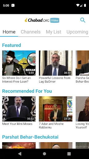 Capturas de tela do Chabad.org Video